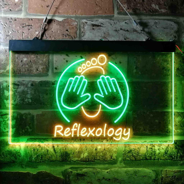 ADVPRO Foot Reflexology Massage Shop Dual Color LED Neon Sign st6-i3661 - Green & Yellow