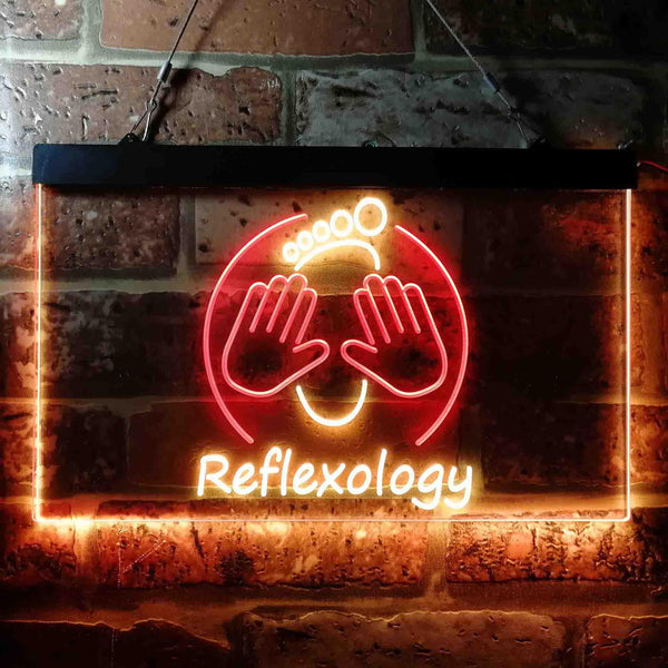ADVPRO Foot Reflexology Massage Shop Dual Color LED Neon Sign st6-i3661 - Red & Yellow
