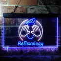ADVPRO Foot Reflexology Massage Shop Dual Color LED Neon Sign st6-i3661 - White & Blue