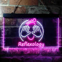 ADVPRO Foot Reflexology Massage Shop Dual Color LED Neon Sign st6-i3661 - White & Purple