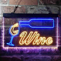 ADVPRO Wine Bar Bottle Glass Cup Beer Dual Color LED Neon Sign st6-i3662 - Blue & Yellow