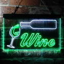 ADVPRO Wine Bar Bottle Glass Cup Beer Dual Color LED Neon Sign st6-i3662 - White & Green