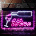 ADVPRO Wine Bar Bottle Glass Cup Beer Dual Color LED Neon Sign st6-i3662 - White & Purple