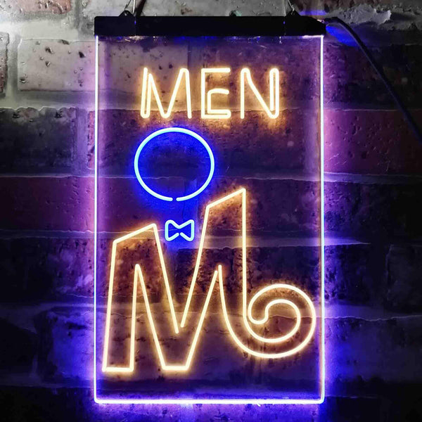 ADVPRO Retro Men Toilet  Dual Color LED Neon Sign st6-i3663 - Blue & Yellow