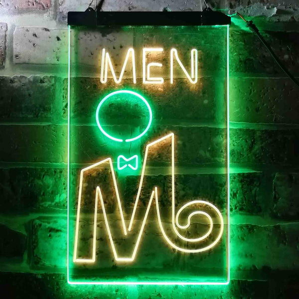 ADVPRO Retro Men Toilet  Dual Color LED Neon Sign st6-i3663 - Green & Yellow