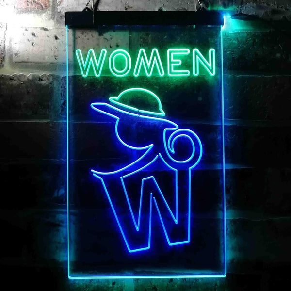 ADVPRO Retro Women Toilet  Dual Color LED Neon Sign st6-i3664 - Green & Blue