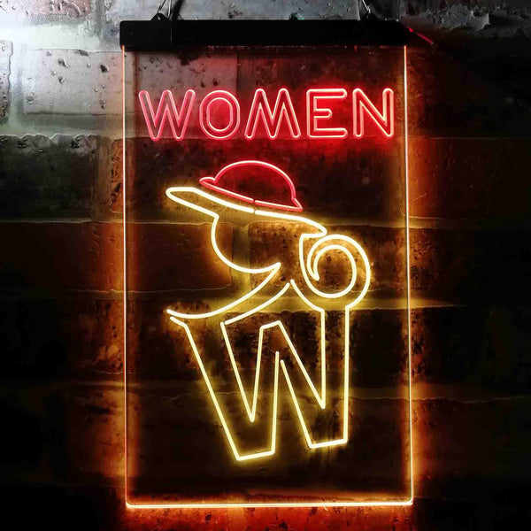 ADVPRO Retro Women Toilet  Dual Color LED Neon Sign st6-i3664 - Red & Yellow