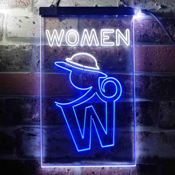 ADVPRO Retro Women Toilet  Dual Color LED Neon Sign st6-i3664 - White & Blue