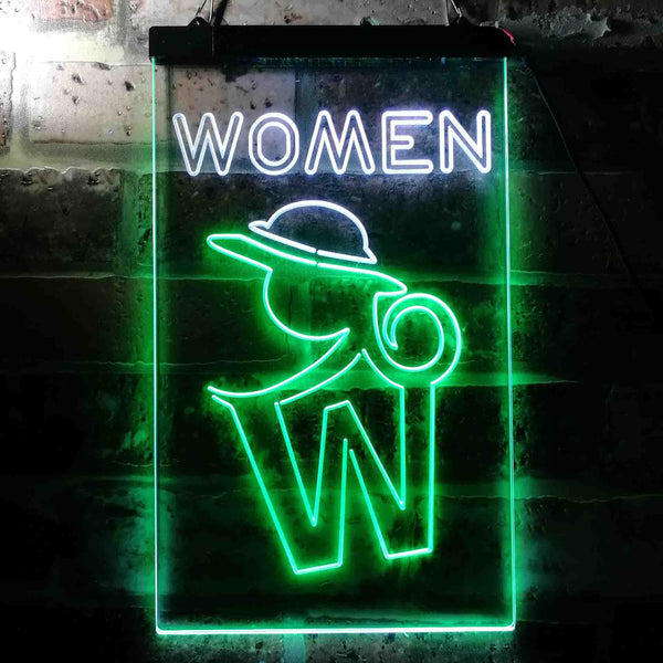 ADVPRO Retro Women Toilet  Dual Color LED Neon Sign st6-i3664 - White & Green