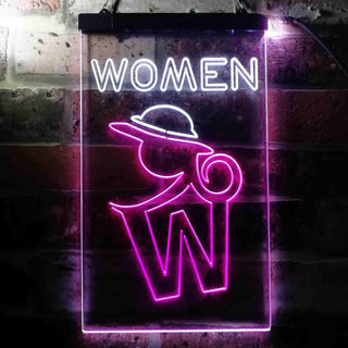 ADVPRO Retro Women Toilet  Dual Color LED Neon Sign st6-i3664 - White & Purple