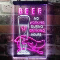 ADVPRO No Working During Drinking Hours  Dual Color LED Neon Sign st6-i3666 - White & Purple