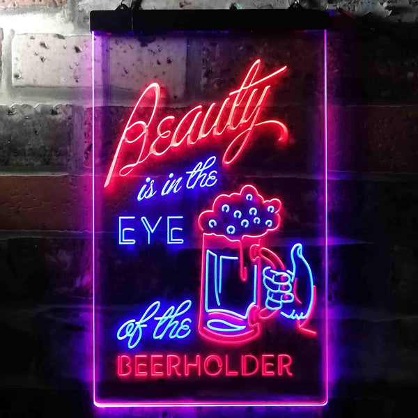 ADVPRO Beauty in The Eyes of The Beer Holder  Dual Color LED Neon Sign st6-i3668 - Blue & Red