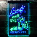 ADVPRO Beauty in The Eyes of The Beer Holder  Dual Color LED Neon Sign st6-i3668 - Green & Blue