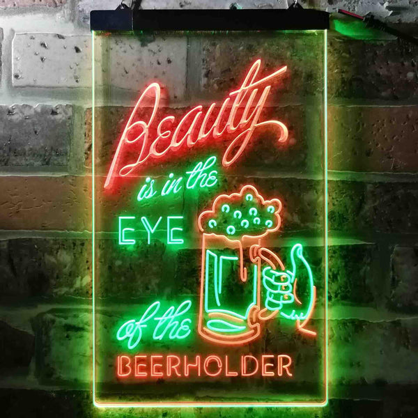 ADVPRO Beauty in The Eyes of The Beer Holder  Dual Color LED Neon Sign st6-i3668 - Green & Red