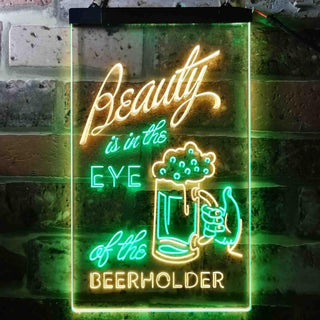 ADVPRO Beauty in The Eyes of The Beer Holder  Dual Color LED Neon Sign st6-i3668 - Green & Yellow