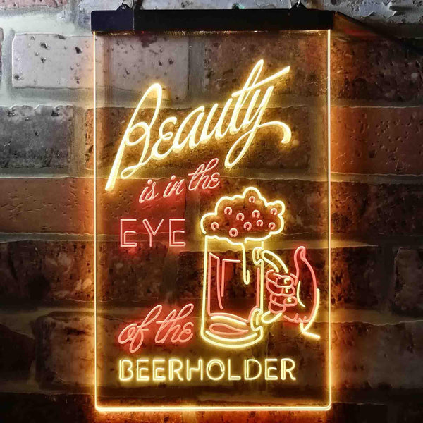 ADVPRO Beauty in The Eyes of The Beer Holder  Dual Color LED Neon Sign st6-i3668 - Red & Yellow