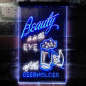 ADVPRO Beauty in The Eyes of The Beer Holder  Dual Color LED Neon Sign st6-i3668 - White & Blue