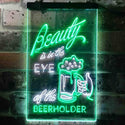 ADVPRO Beauty in The Eyes of The Beer Holder  Dual Color LED Neon Sign st6-i3668 - White & Green