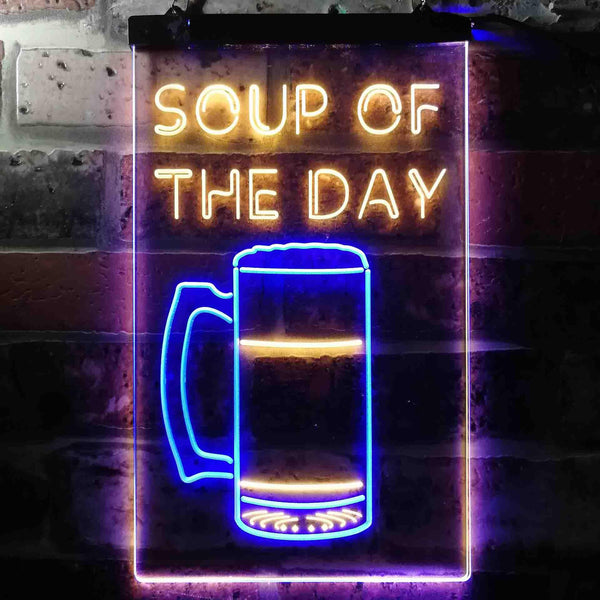 ADVPRO Soup of The Day Beer Bar  Dual Color LED Neon Sign st6-i3669 - Blue & Yellow