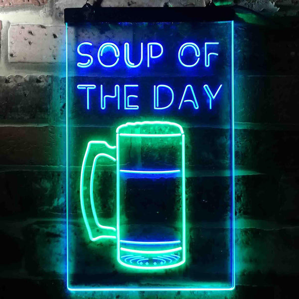 ADVPRO Soup of The Day Beer Bar  Dual Color LED Neon Sign st6-i3669 - Green & Blue