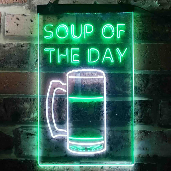 ADVPRO Soup of The Day Beer Bar  Dual Color LED Neon Sign st6-i3669 - White & Green