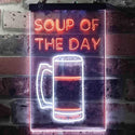 ADVPRO Soup of The Day Beer Bar  Dual Color LED Neon Sign st6-i3669 - White & Orange