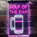 ADVPRO Soup of The Day Beer Bar  Dual Color LED Neon Sign st6-i3669 - White & Purple