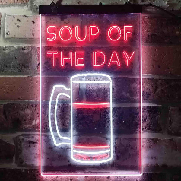 ADVPRO Soup of The Day Beer Bar  Dual Color LED Neon Sign st6-i3669 - White & Red