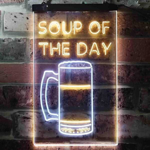 ADVPRO Soup of The Day Beer Bar  Dual Color LED Neon Sign st6-i3669 - White & Yellow