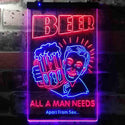 ADVPRO Beer All a Man Need Apart from Sex  Dual Color LED Neon Sign st6-i3670 - Blue & Red