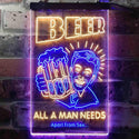 ADVPRO Beer All a Man Need Apart from Sex  Dual Color LED Neon Sign st6-i3670 - Blue & Yellow