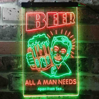 ADVPRO Beer All a Man Need Apart from Sex  Dual Color LED Neon Sign st6-i3670 - Green & Red