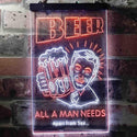ADVPRO Beer All a Man Need Apart from Sex  Dual Color LED Neon Sign st6-i3670 - White & Orange