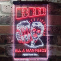 ADVPRO Beer All a Man Need Apart from Sex  Dual Color LED Neon Sign st6-i3670 - White & Red