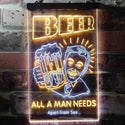 ADVPRO Beer All a Man Need Apart from Sex  Dual Color LED Neon Sign st6-i3670 - White & Yellow