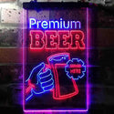 ADVPRO Premium Beer Served Here Bar  Dual Color LED Neon Sign st6-i3671 - Blue & Red