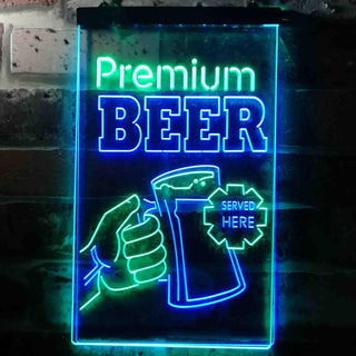 ADVPRO Premium Beer Served Here Bar  Dual Color LED Neon Sign st6-i3671 - Green & Blue