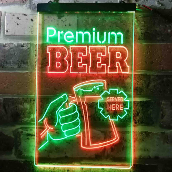 ADVPRO Premium Beer Served Here Bar  Dual Color LED Neon Sign st6-i3671 - Green & Red