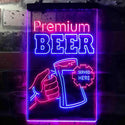 ADVPRO Premium Beer Served Here Bar  Dual Color LED Neon Sign st6-i3671 - Red & Blue