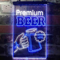 ADVPRO Premium Beer Served Here Bar  Dual Color LED Neon Sign st6-i3671 - White & Blue