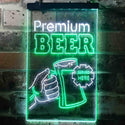 ADVPRO Premium Beer Served Here Bar  Dual Color LED Neon Sign st6-i3671 - White & Green