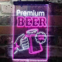 ADVPRO Premium Beer Served Here Bar  Dual Color LED Neon Sign st6-i3671 - White & Purple