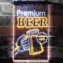 ADVPRO Premium Beer Served Here Bar  Dual Color LED Neon Sign st6-i3671 - White & Yellow