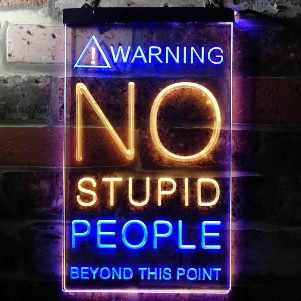 ADVPRO No Stupid People Game Room  Dual Color LED Neon Sign st6-i3672 - Blue & Yellow