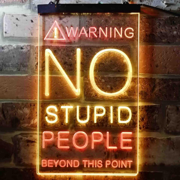 ADVPRO No Stupid People Game Room  Dual Color LED Neon Sign st6-i3672 - Red & Yellow