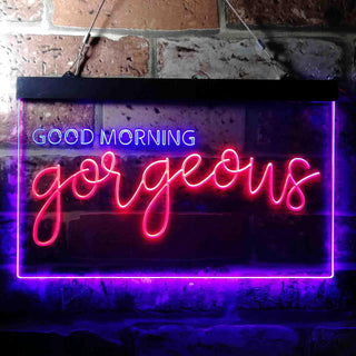 ADVPRO Good Morning Gorgeous Bedroom Display Dual Color LED Neon Sign st6-i3675 - Blue & Red