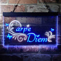ADVPRO Carpe Diem Seize The Day Quote Bedroom Dual Color LED Neon Sign st6-i3679 - White & Blue