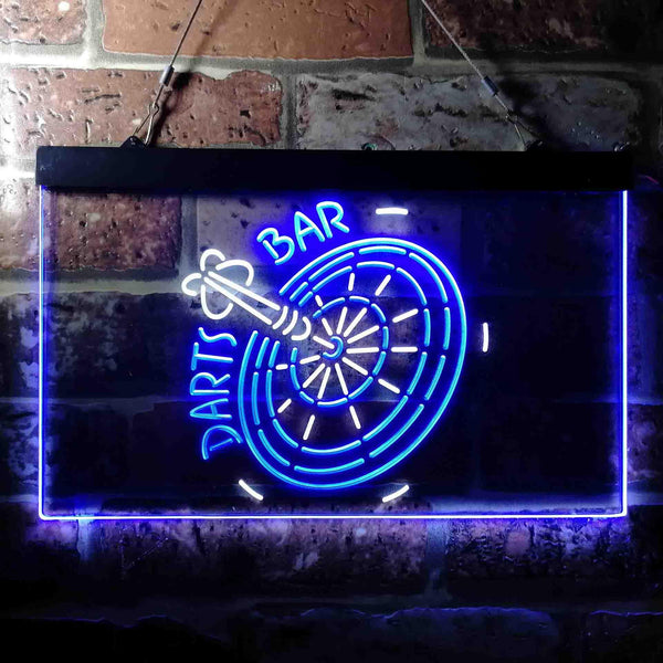 ADVPRO Darts Bar Club Scoreboard Dual Color LED Neon Sign st6-i3682 - White & Blue