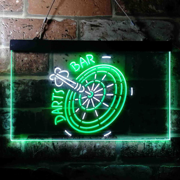 ADVPRO Darts Bar Club Scoreboard Dual Color LED Neon Sign st6-i3682 - White & Green