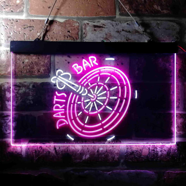 ADVPRO Darts Bar Club Scoreboard Dual Color LED Neon Sign st6-i3682 - White & Purple